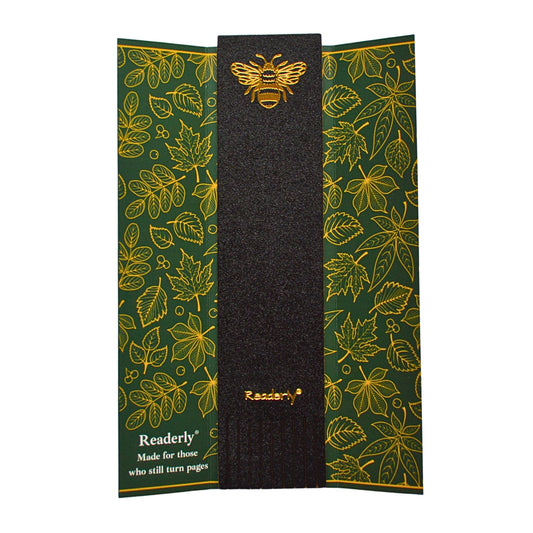 Readerly® Leather Bookmark for Women & Men – Worker Bee Gold Foil, Bookmark Gift for Book Lovers, Gifts for Readers