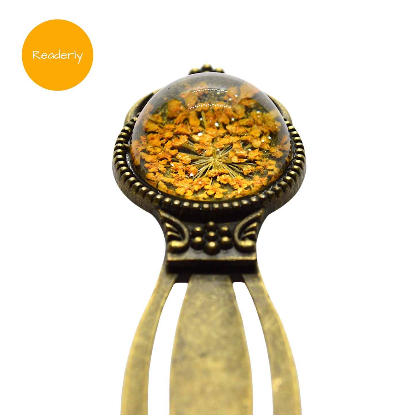 Readerly Vintage Flower Metal Page Clip Bookmark