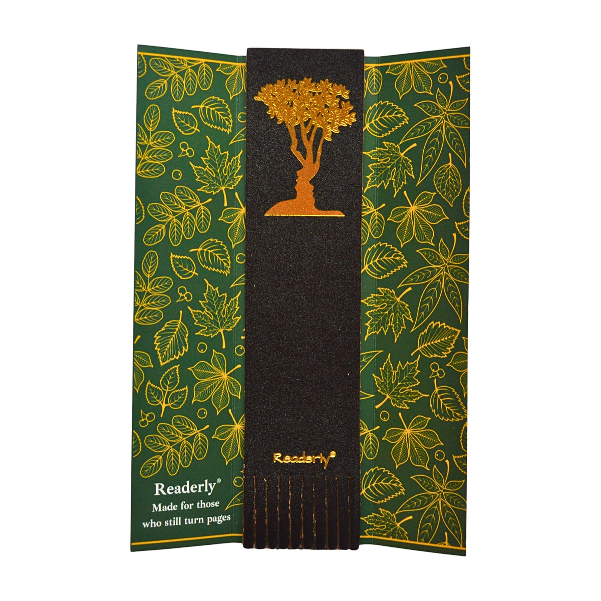 Readerly® Leather Bookmark for Couples – Him & Her Optical Illusion Gold Foil, Unique Bookmark Gift for Book Lovers