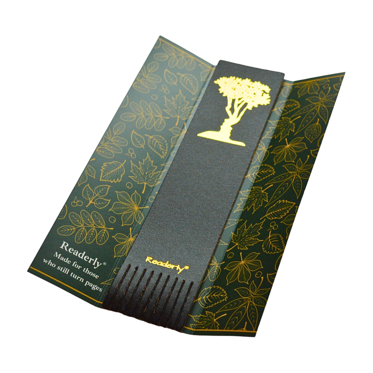 Readerly® Leather Bookmark for Couples – Him & Her Optical Illusion Gold Foil, Unique Bookmark Gift for Book Lovers