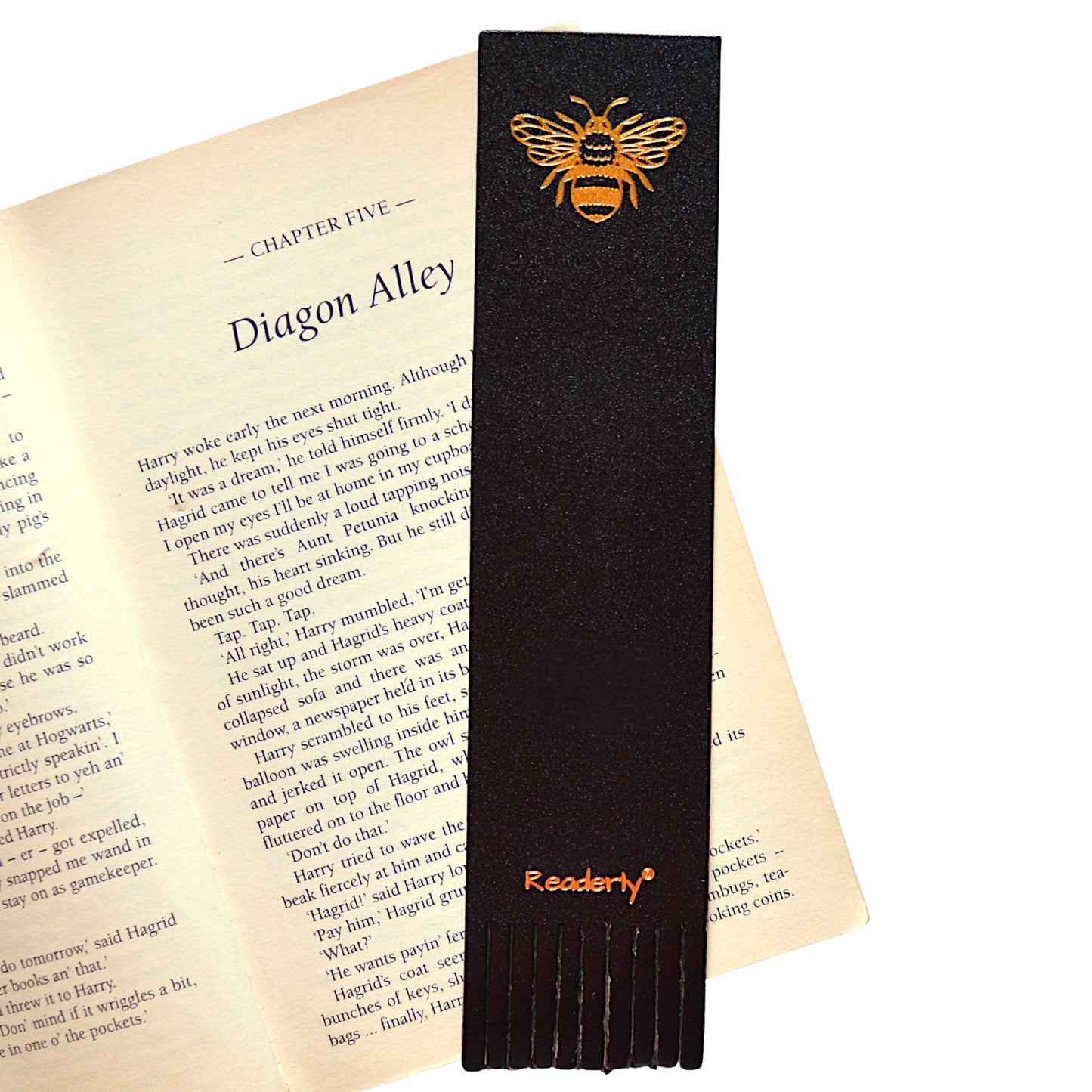 Readerly® Leather Bookmark for Women & Men – Worker Bee Gold Foil, Bookmark Gift for Book Lovers, Gifts for Readers