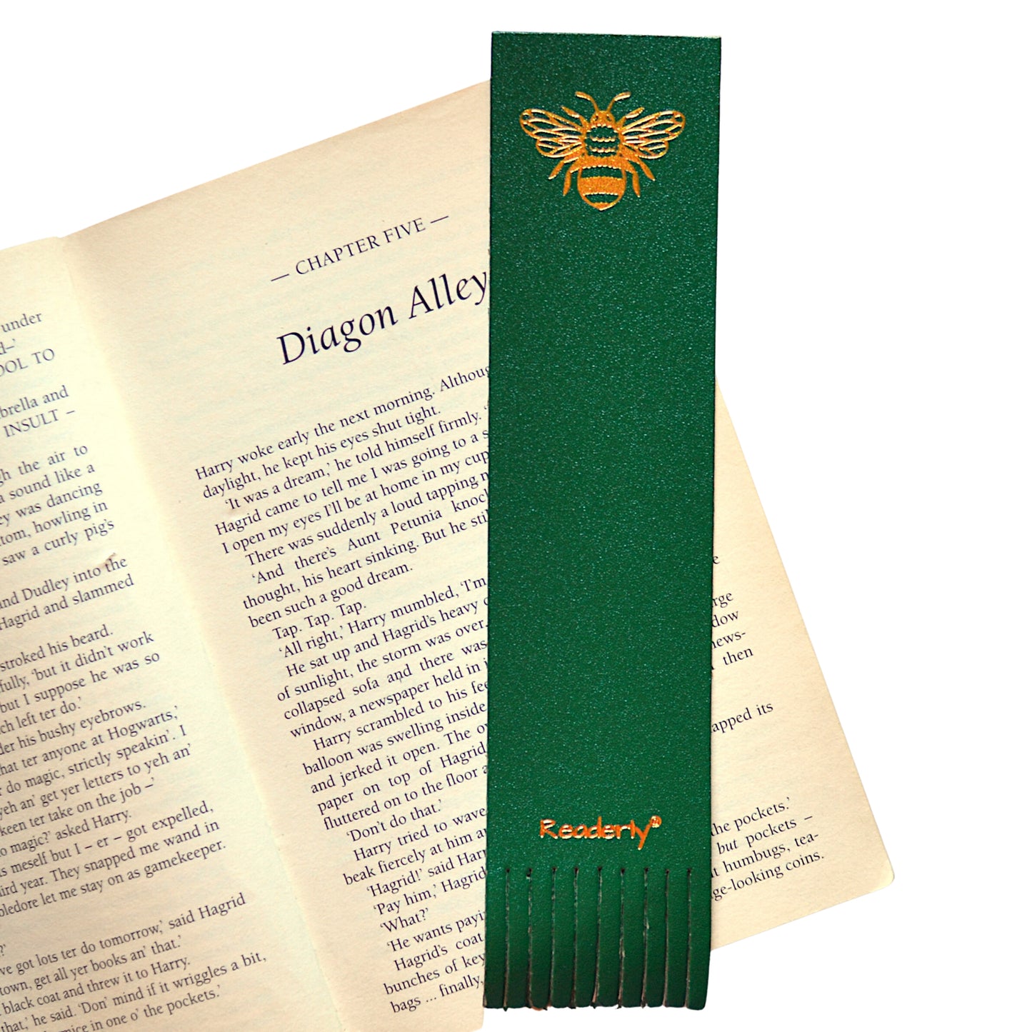 Readerly® Leather Bookmark for Women & Men – Worker Bee Gold Foil, Bookmark Gift for Book Lovers, Gifts for Readers