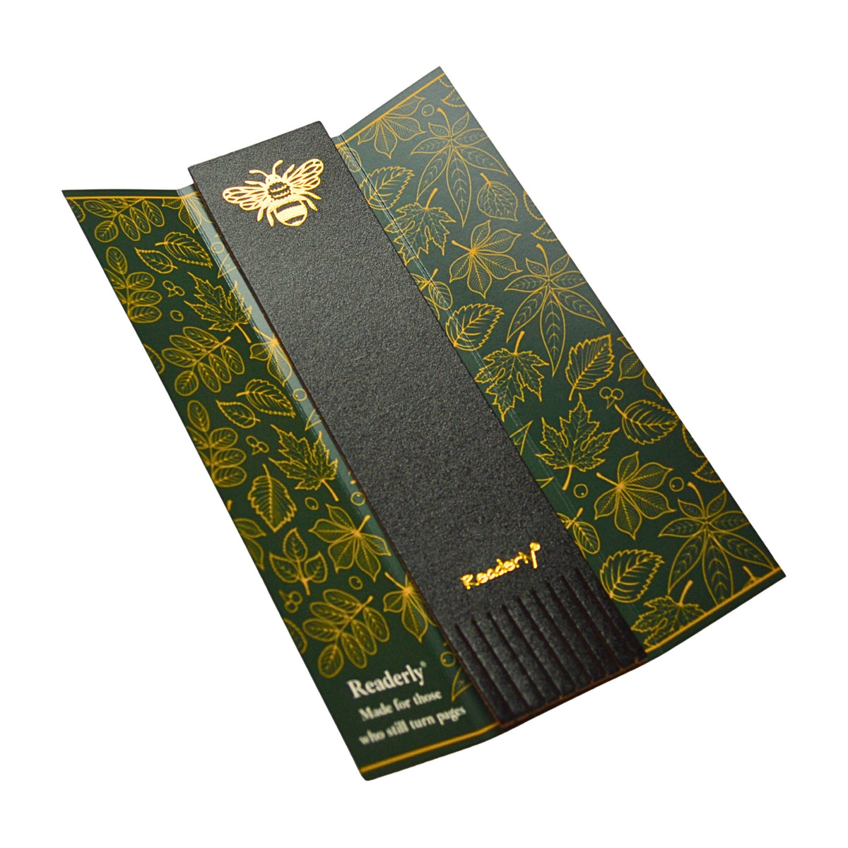 Readerly® Leather Bookmark for Women & Men – Worker Bee Gold Foil, Bookmark Gift for Book Lovers, Gifts for Readers