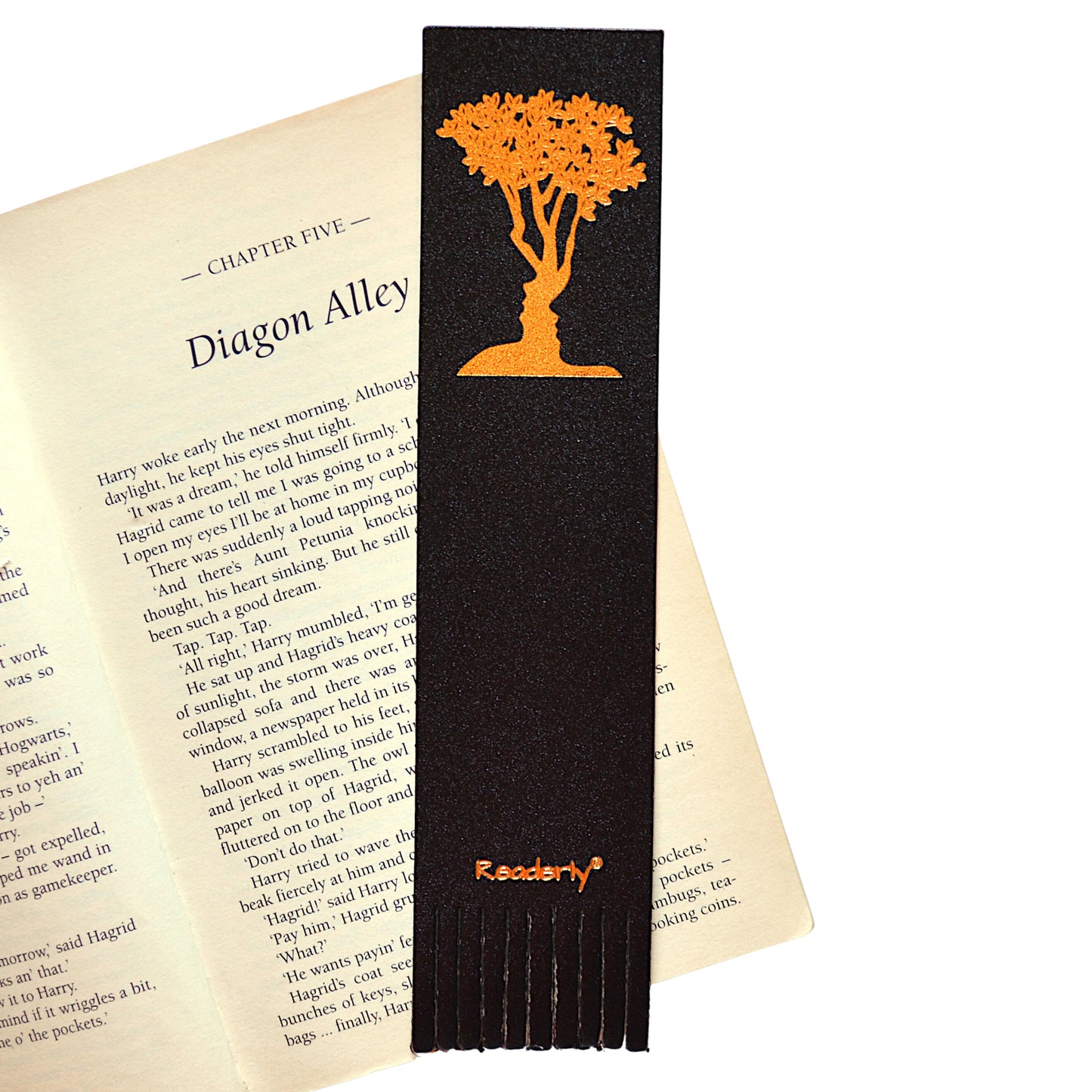 Readerly® Leather Bookmark for Couples – Him & Her Optical Illusion Gold Foil, Unique Bookmark Gift for Book Lovers