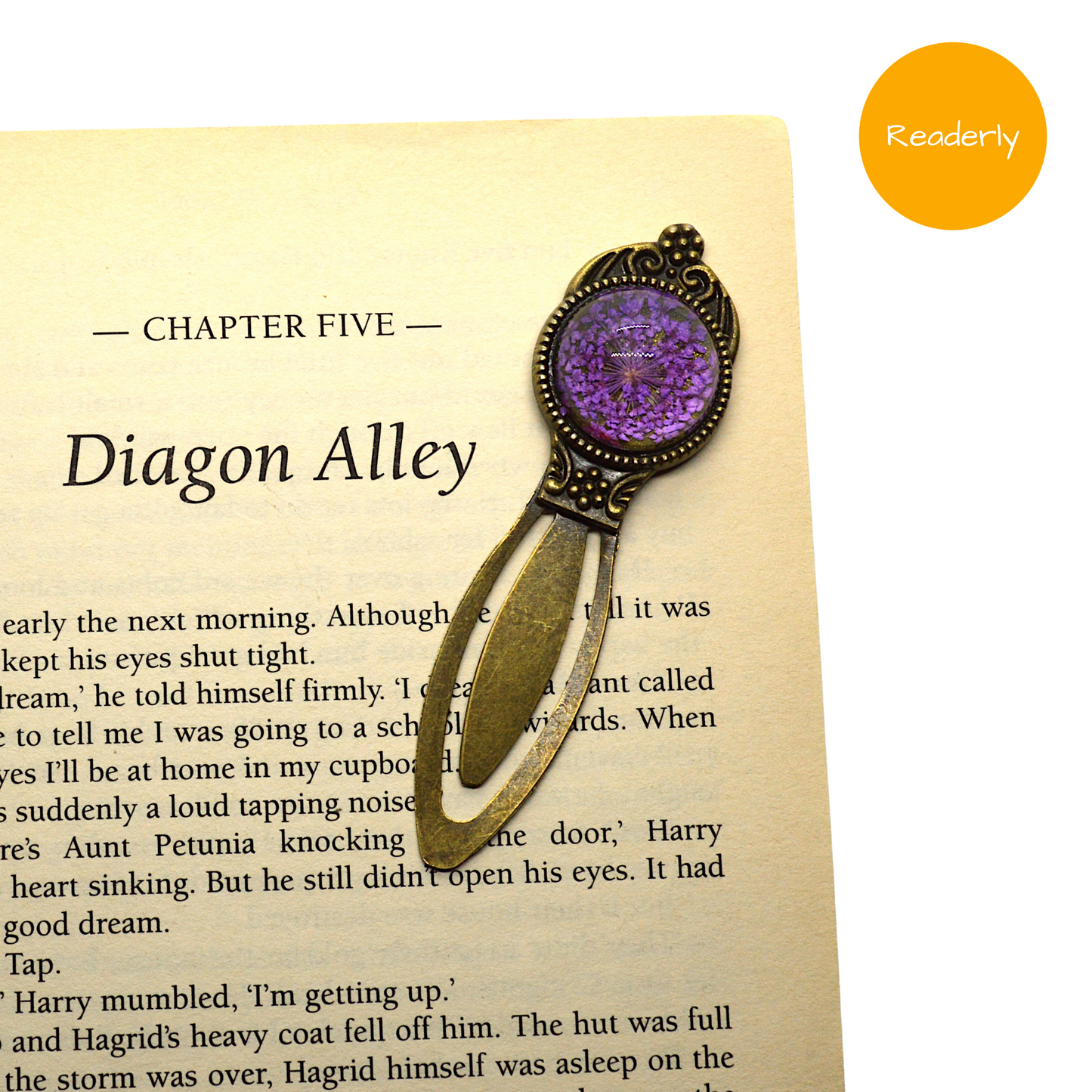 Readerly Vintage Flower Metal Page Clip Bookmark