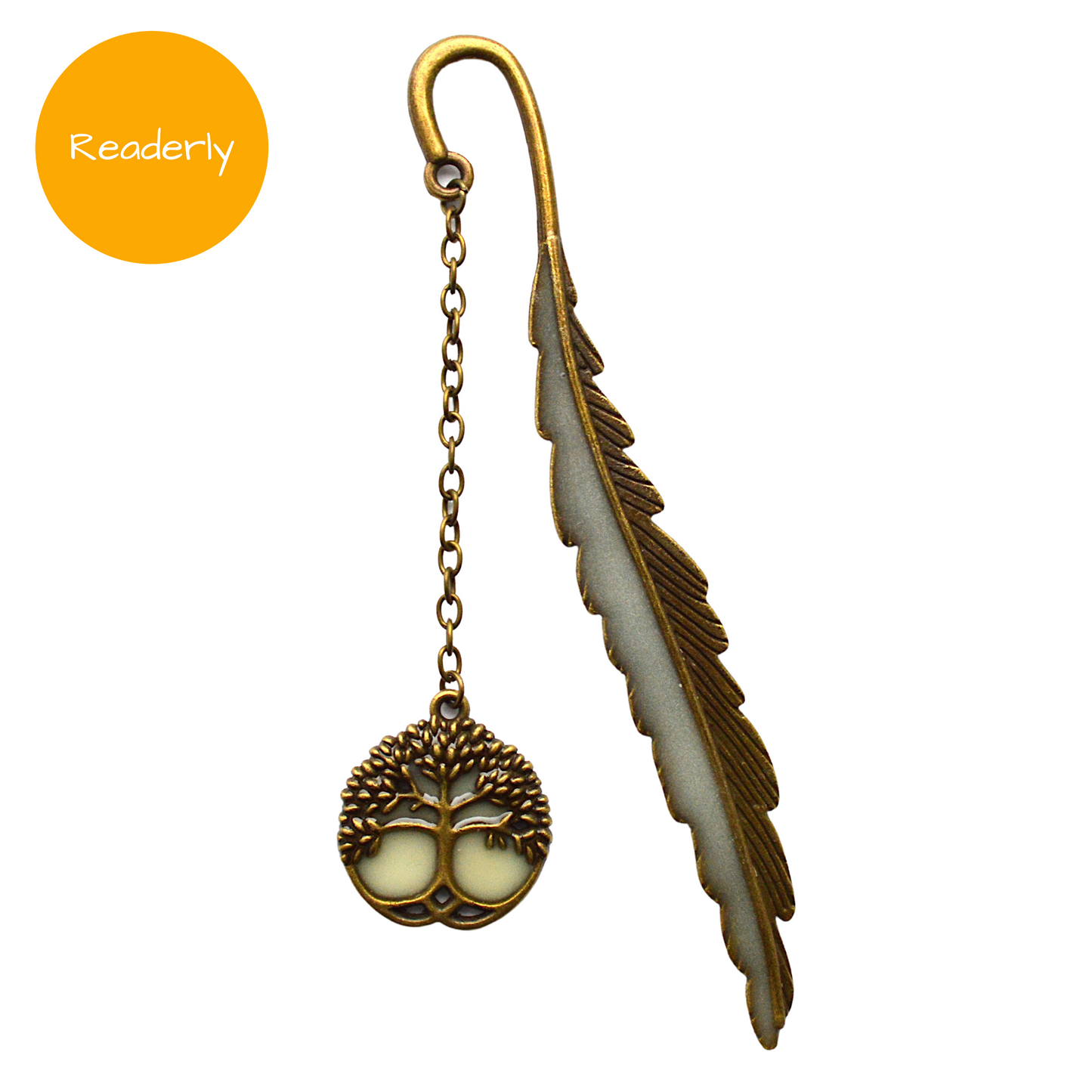 REDUCED TO CLEAR - Readerly Glow in The Dark Tree of Life Bookmark (Gold Metal)