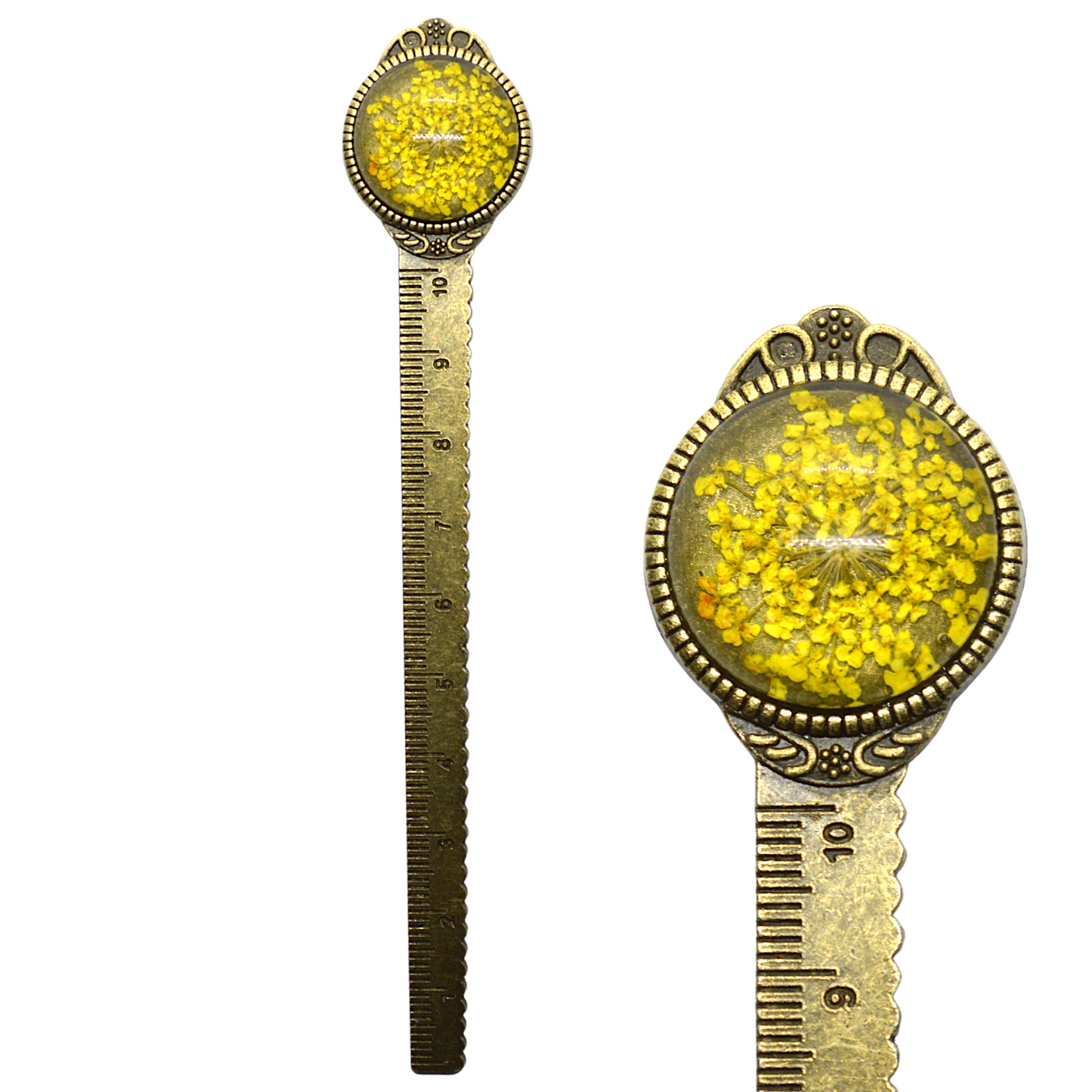 Readerly Vintage Flower Metal Ruler Bookmark