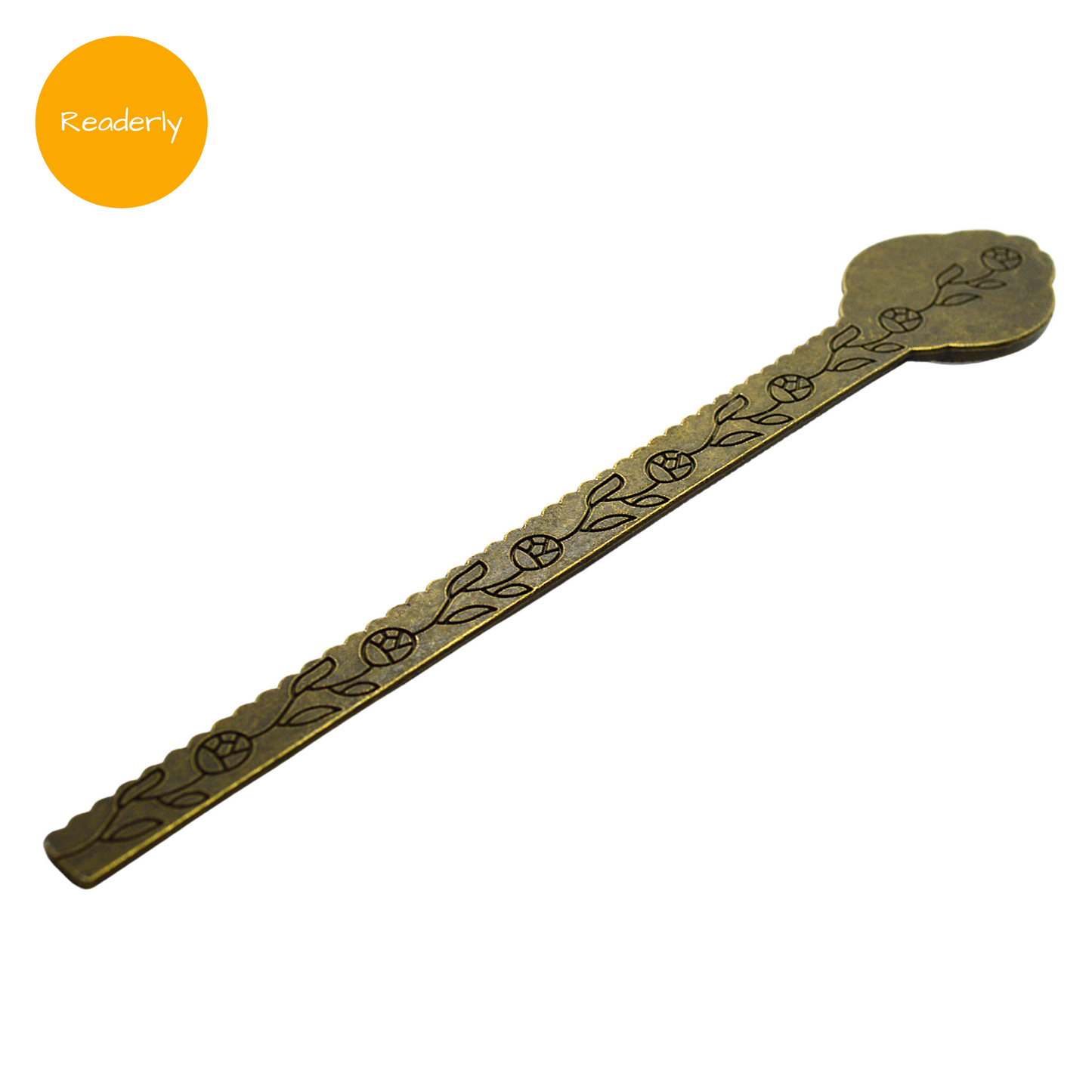 Readerly Vintage Flower Metal Ruler Bookmark