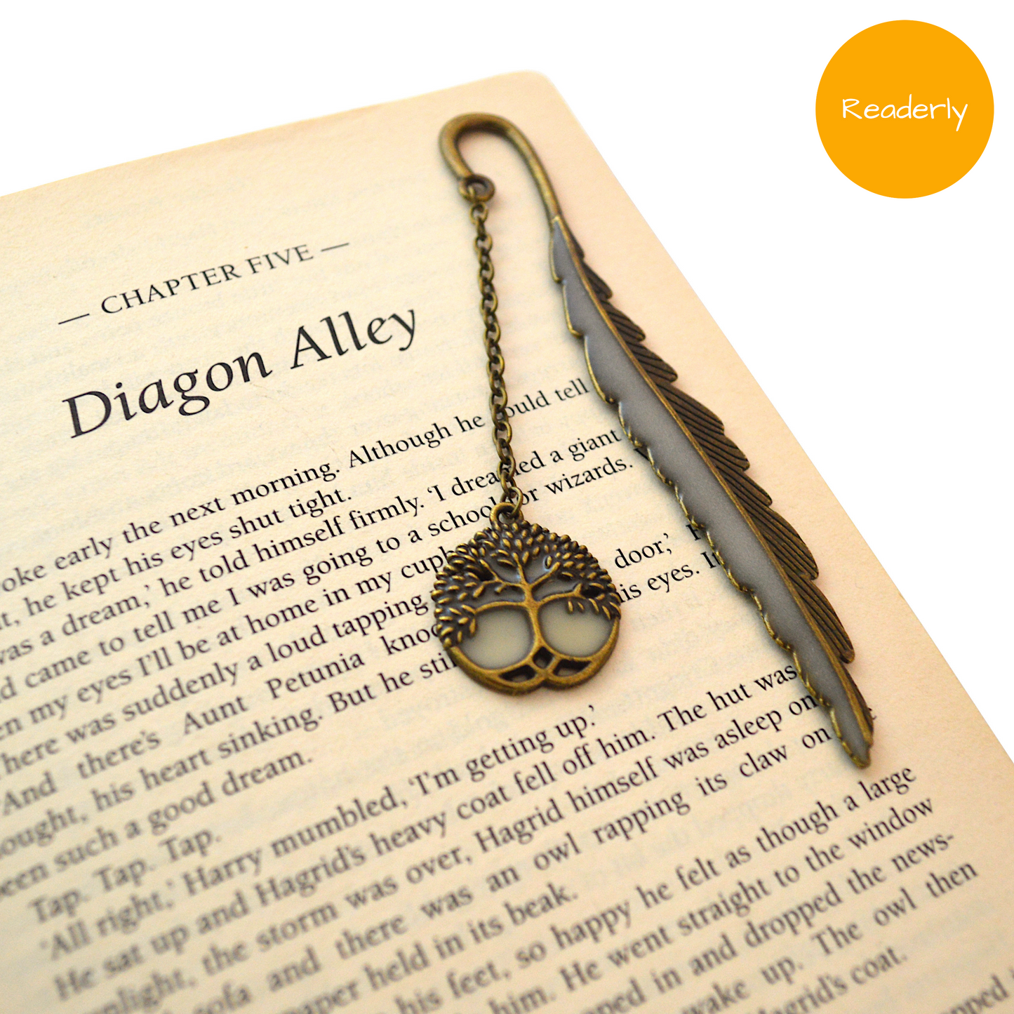 REDUCED TO CLEAR - Readerly Glow in The Dark Tree of Life Bookmark (Gold Metal)