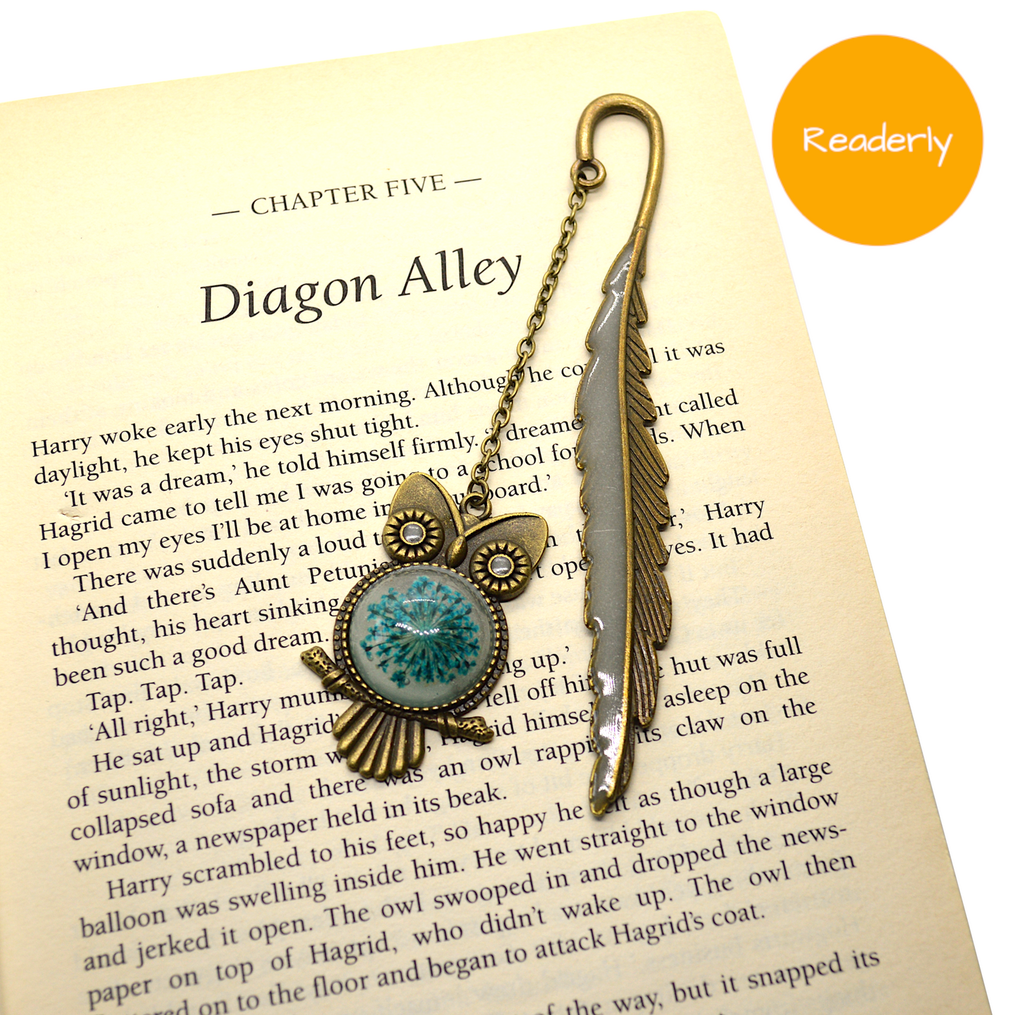 Readerly Glow In The Dark Owl Bookmark (Gold Metal)